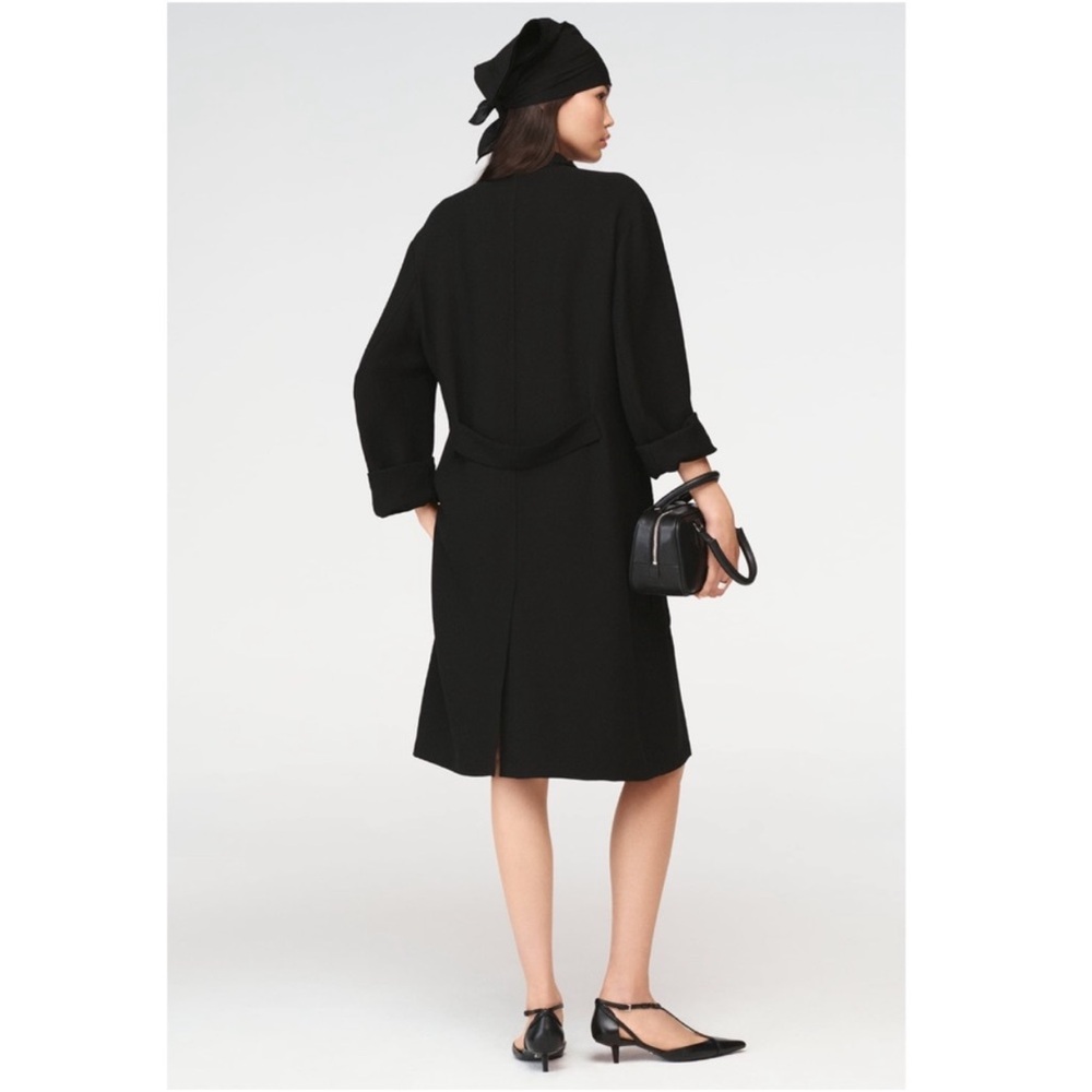 ZARA STEVEN MEISEL Shirt Dress Lightweight Coat Trench Jacket Black Size XS NWT - Picture 4 of 16
